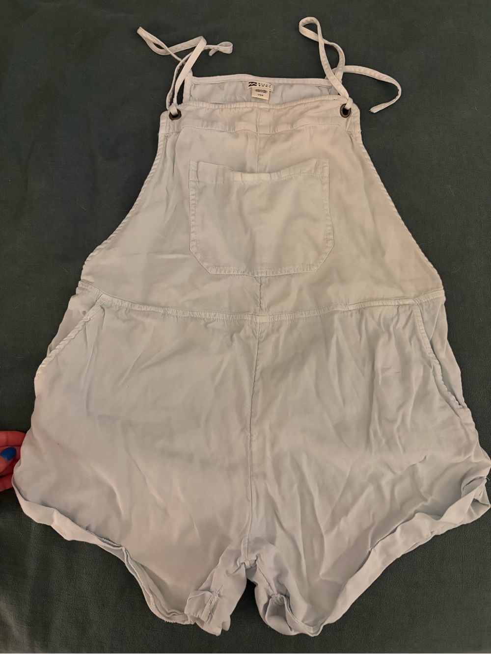Billabong Light Baby Blue Tie-Strap Romper Shorts